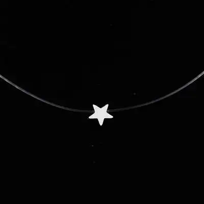 Transparent Fish Line Collier Zircon Choker For Women Pendant On Neck Accessories Women Necklace Jewelry Femme - Окраска металла: 18