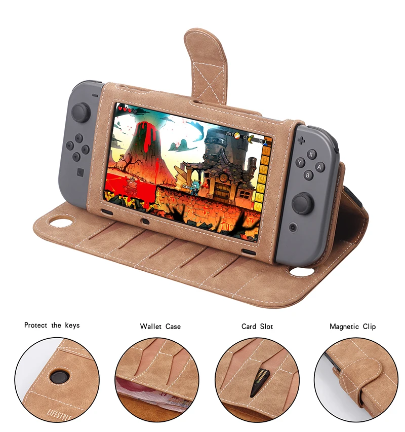 Портативная кожаная сумка для nintendo Switch, многофункциональный чехол для хранения игровой карты, чехол для nintendo Switch, аксессуары для консоли