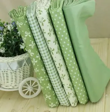 YY DIY Красочные 5 24x24 см зеленый смешанный 100% хлопок ткань пачка для шитья