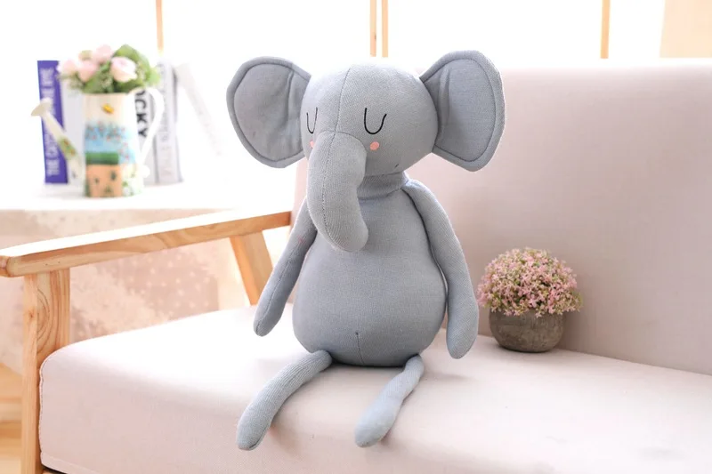 elephant Милые животные, слон, кролик, подушка, мягкая плюшевая детская подушка для спокойного сна, куклы, скандинавские Детские реквизиты для фотосессии, декор для дивана - Цвет: elephant