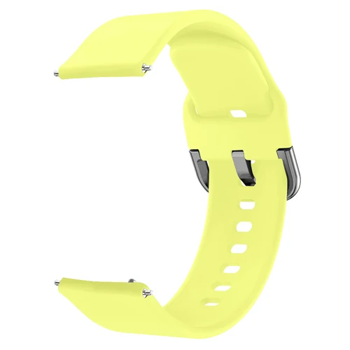 yellow silver buckle 20 мм силиконовый ремешок для samsung Galaxy Watch Active 42 мм S2 классический ремешок для часов amazfit bip huawei watch 2 браслета S/L Размер - Цвет ремешка: yellow silver buckle