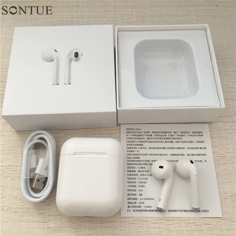 SONTUE TWS-I9 Ifans Stereo Bass Twins Bluetooth Earbuds Earphones Wireless Headset For Iphone Andorid With Microphone | Электроника