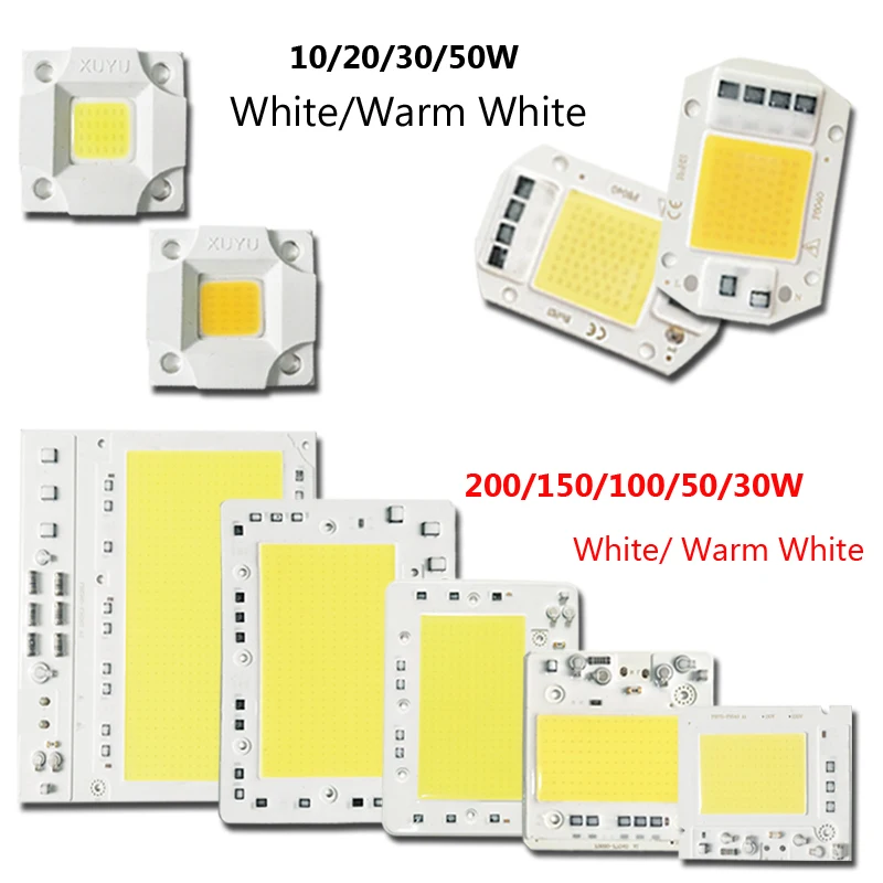 1/5/10 шт 10 200 W прожектор теплый белый холодный COB Smart IC AC 220 V Встроенный светильник