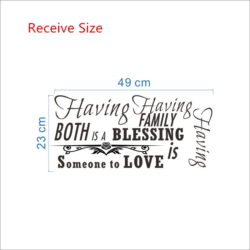 % Having Family Love Blessing Quotes Home Decor Vinyl Wall Stickers Bedroom Living Room Decals Decoration wallpaper | Дом и сад