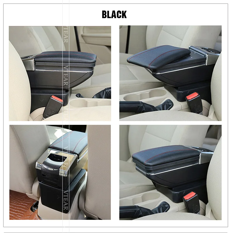 Vtear для PEUGEOT 206 207 Автомобильный подлокотник кожаный подлокотник usb коробка для хранения центральная консоль аксессуары для интерьера авто 2008 подлокотник для авто