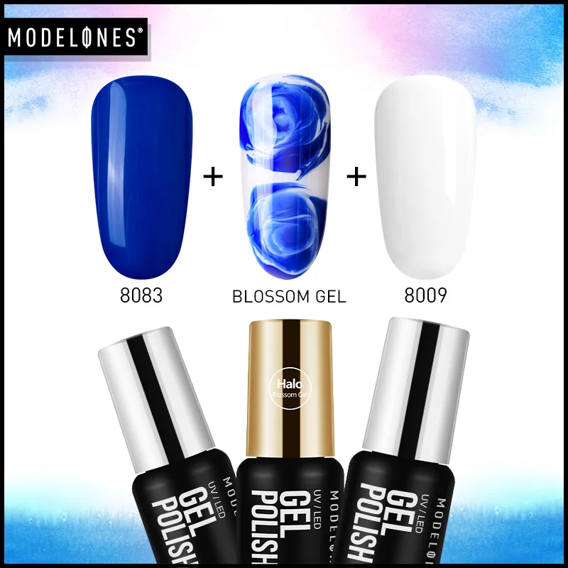 3PCS SET 8083 Modelones прозрачный цветок УФ-гель для ногтей набор Полупостоянный Гибридный гель лак для ногтей цветущие цветы светодиодный гель комплект лаков - Цвет: 3PCS SET 8083
