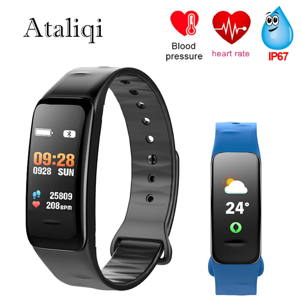 Смарт браслет Ataliqi C1S водонепроницаемый пульсометр измерение кровяного давления