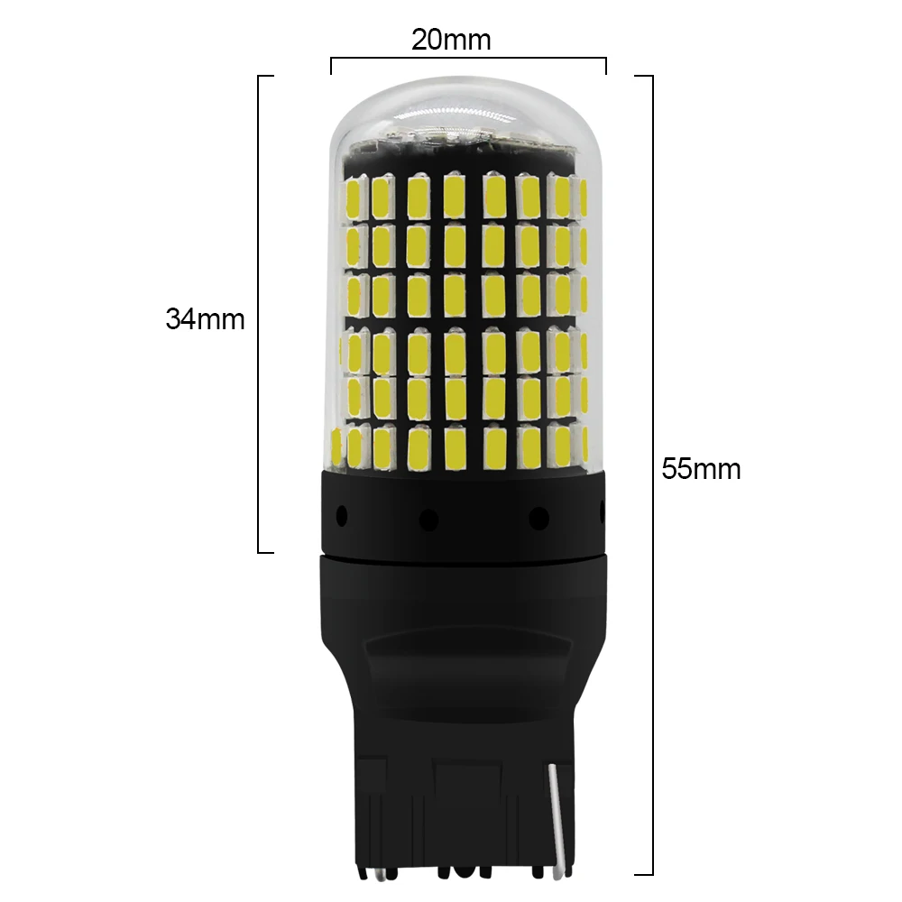 1 шт T20 7440 W21W светодиодный светильники для автомобиля 3014 144smd Canbus 1156 1157