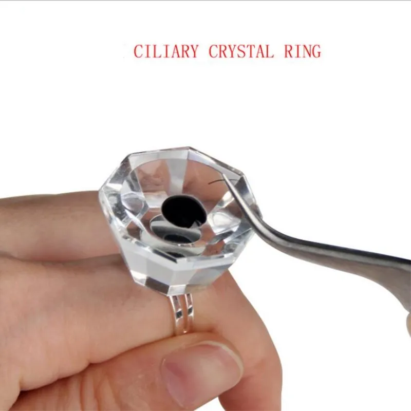 

Glass Eyelash Crystal Glue Ring Finger Ring Adhesive Eyelash Extension False Eyelash Pallet Holder