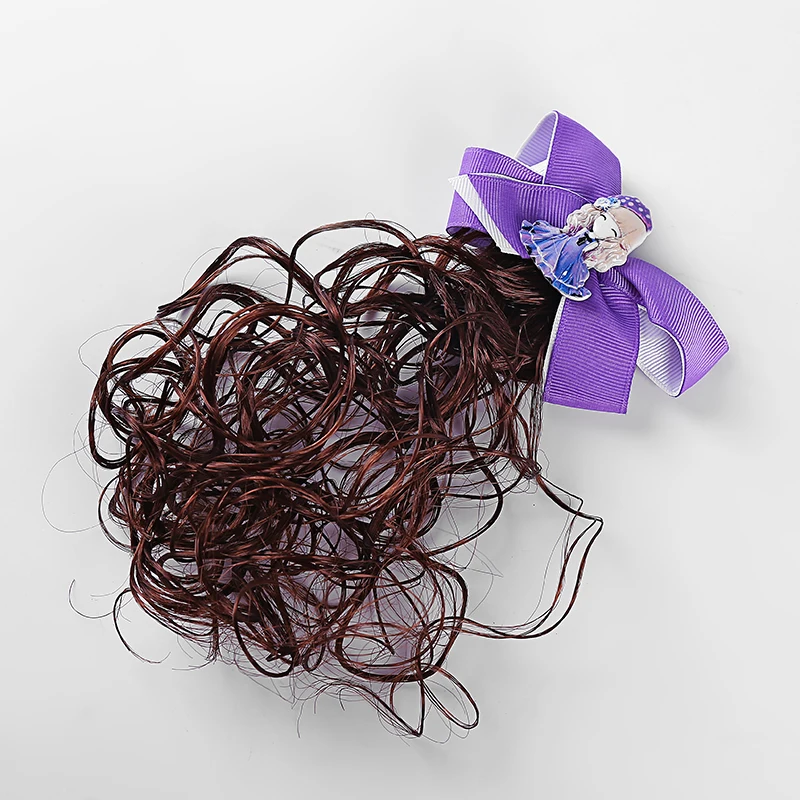 Purpls bow girl hair bows for girls kinky curly +purple +clip+girl shaped little clips women 2019 | Детская одежда и обувь