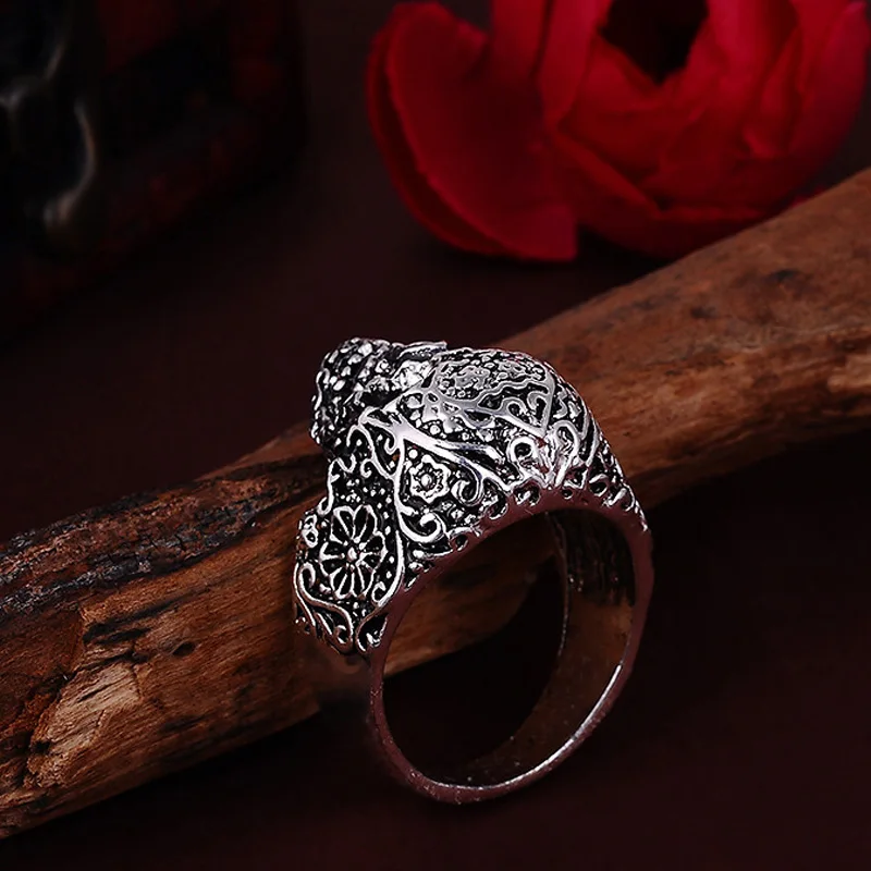 2019 Винтажные кольца с черепом Горячие мужские панковские кольца модного скелета Украшения размера 8 9 10 11 США.