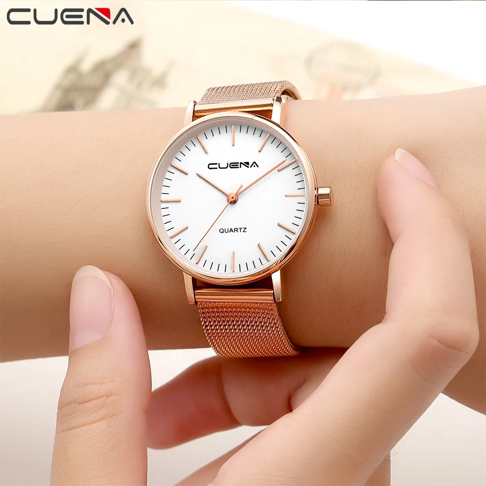 

Fashion Rose Quartz Gold Ladies Watches Montre Femme Alloy Watch Band Women Clock Drop Shipping Simple Student Watch Silver