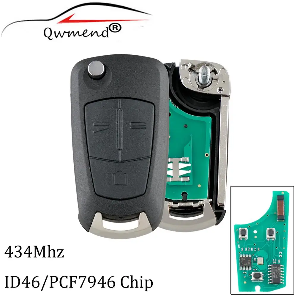 3 кнопочный транспондер с чипом PCF7946 полный дистанционный ключ для Vauxhall Opel Vectra C 2002