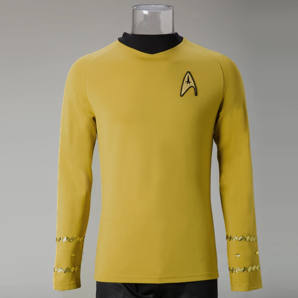 Косплей звезды TOS оригинальная серия Trek Kirk рубашка Униформа костюм Хэллоуин