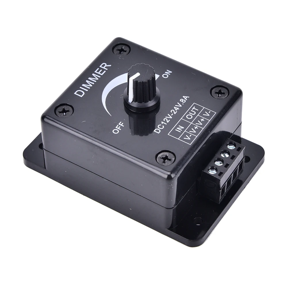 

Регулируемый Черный светодиодный регулятор яркости 12 В 24 в 8 А постоянного тока, драйвер лампы, Одноцветный контроллер источника питания