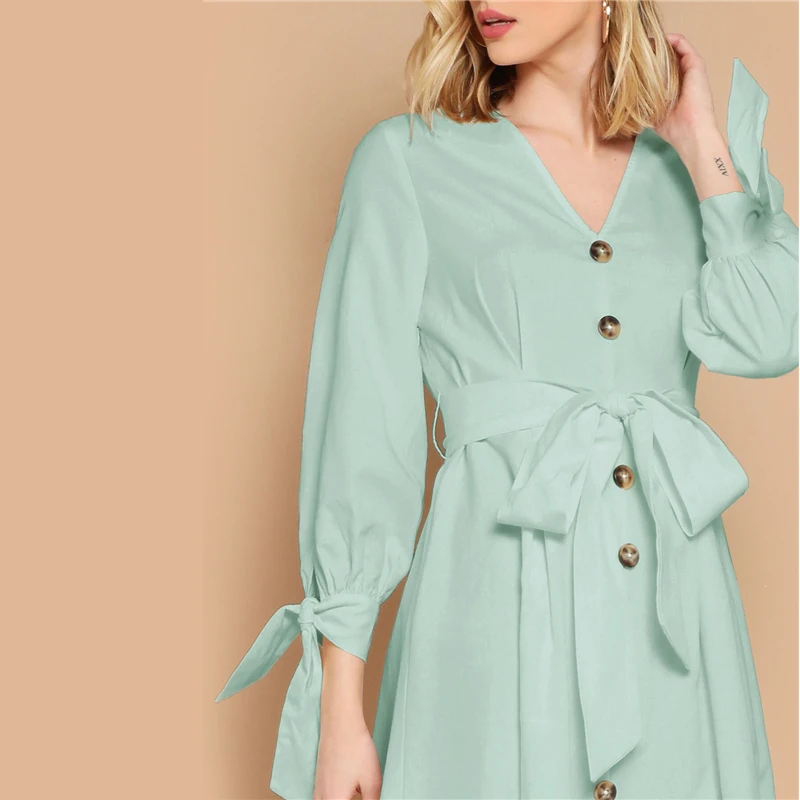 SHEIN Платье С Узлом На Манжетах И Поясом Бохо Цветочные Летние Платья Без Рукавов Женские Элегантные Платья