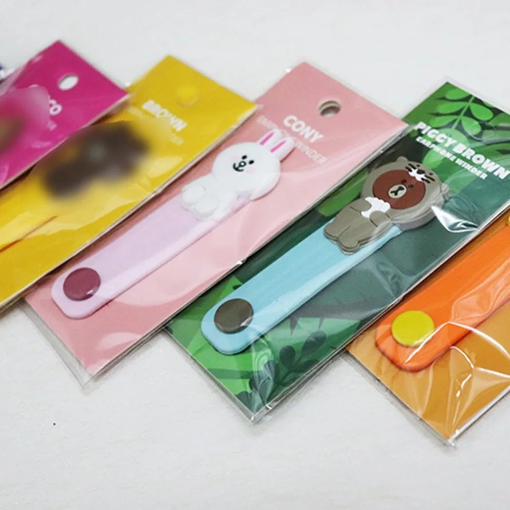 Animated Cartoon Cable Organizer Press Buckle Bobbin Winder Ear Mechanism Storage line Multifunction Receive Bag Clip