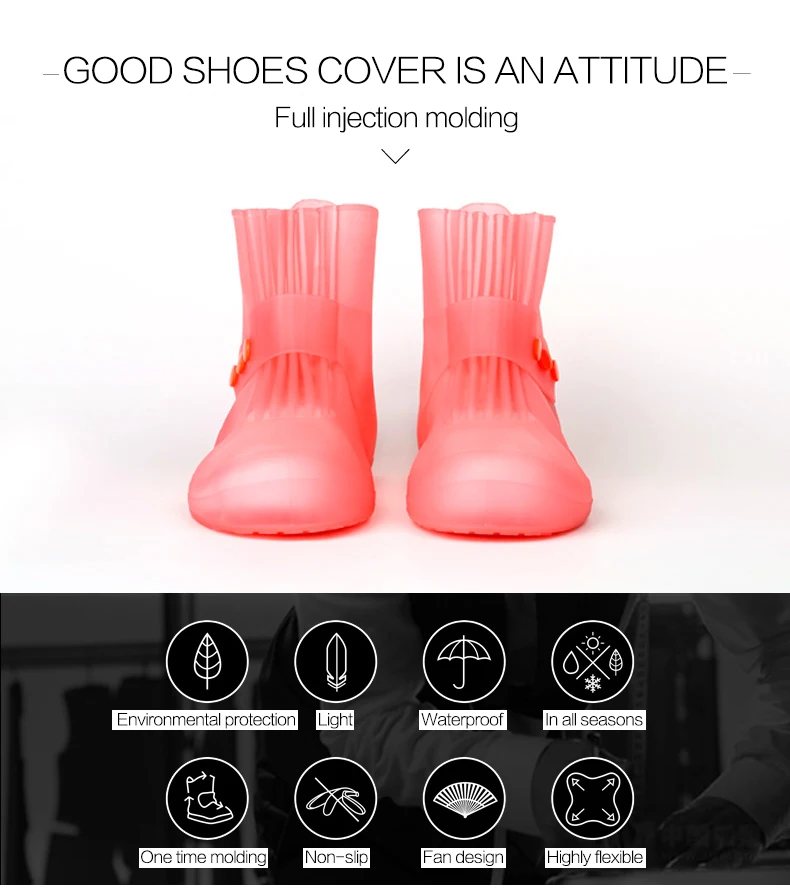 

Waterproof Shoes Cover 5 Colors Quality Non-slip Rain Shoes Cover For Men Women Kids Shoes Elastic Reusable Rain Boots Overshoes