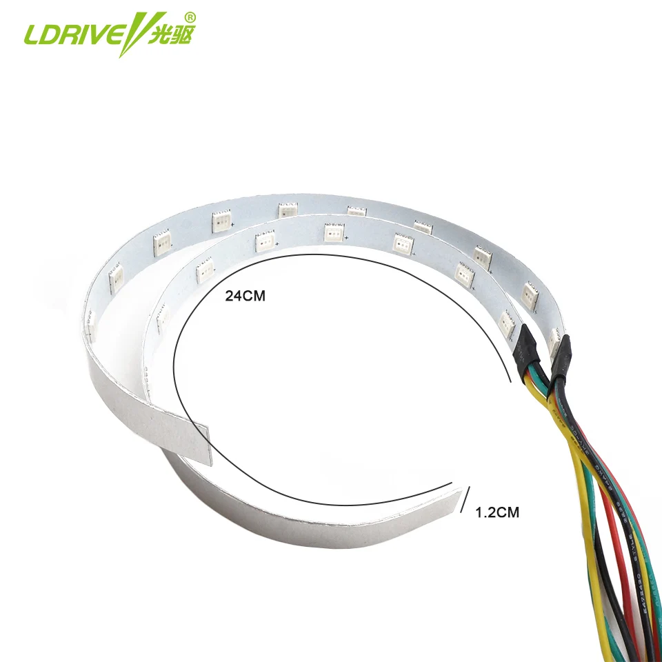 LDRIVE 2 шт. 12V 6 цветов APP управление автомобильных фар ксеноновые линзы