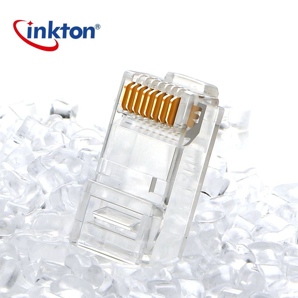 Inkton RJ45 Коннектор с кристаллами Cat6 UTP 8p8c Ethernet Кабельный соединитель Высокое