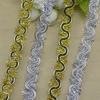 20metres high quality gold lace ribbon golden trims braided for costume decoration diy centipede braided ribbon sewing supplies