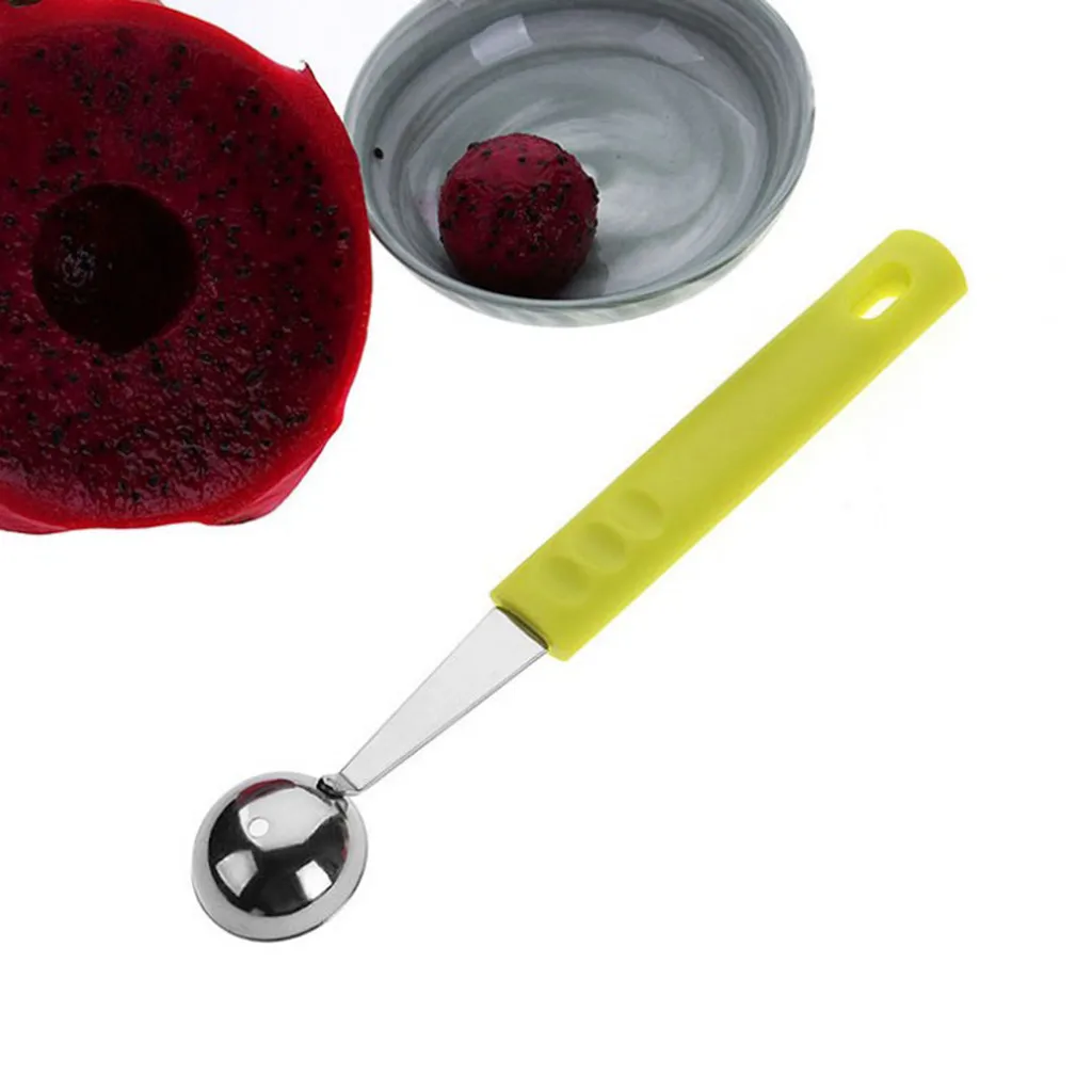 1x Fruit spoon Кухонная посуда, ложка для мороженого, фруктов, столовые приборы из нержавеющей стали, кофейная ложка, бамбуковые и бамбуковые столовые приборы, сливная коробка L0523 - Цвет: 1x Fruit spoon