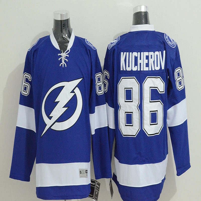 Никита Kucherov джерси мужская молнии # 86 никита главная синий белый сшитые вышивка