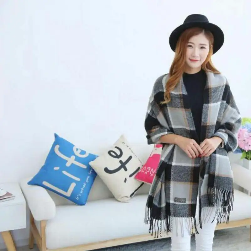 Новая модная коллекция 2015 года мужской кашемировый шарф Для женщин пледом