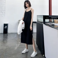 sexy women maxi dress black sling dress female summer 2020 sleeveless v neck vest long women dresses