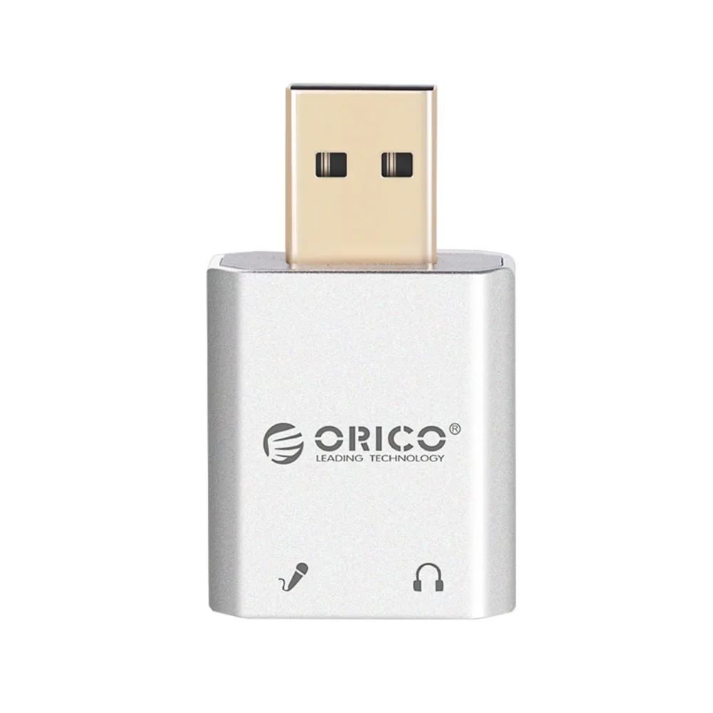 ORICO, внешняя USB звуковая карта, стерео микрофон, динамик, гарнитура, аудио разъем, 3,5 мм, кабель, адаптер, отключение звука, регулировка громкости, свободный привод