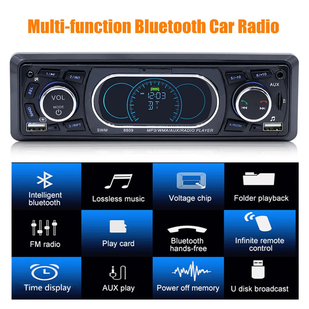 1 Din 12 в Bluetooth 4,0 автомобильный радиоприемник Handsfree Авто fm-приемник MP3-плеер USB зарядное устройство для телефона USB TF 3,5 мм AUX lcd стерео динамик