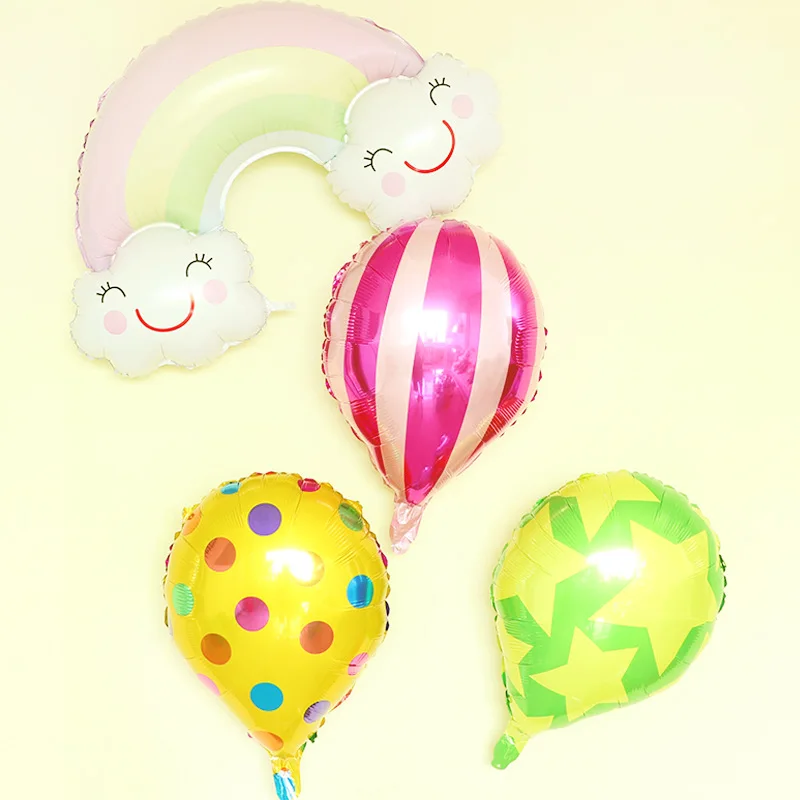 Большое облако Радуга смайлик алюминиевый воздушный шар из фольги День рождения