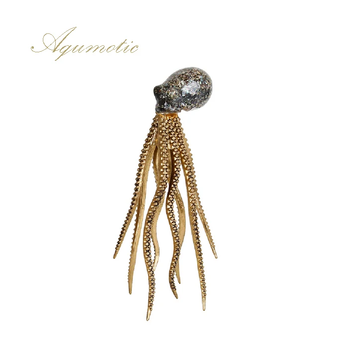 squid Aqumotic большой кальмар украшения для дома 1 шт. большой милый осьминог декор смолы ракушка Золотое море животное для спальни настольные аксессуары - Цвет: squid
