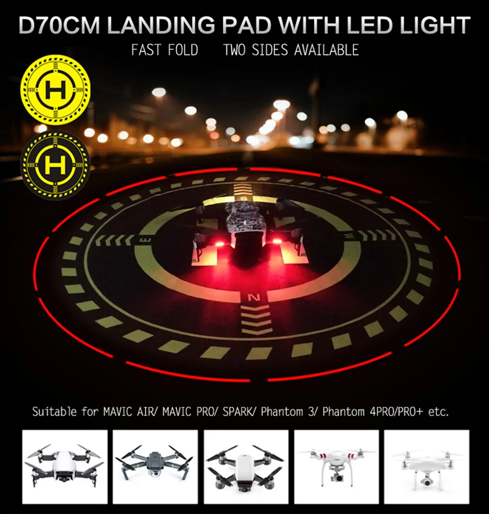 70 см Fast-fold посадка Pad парковка фартук для попугай Anafi Mavic 2 Pro Mavic Air Spark Phantom 4 вертолетная площадка асфальт Drone аксессуары