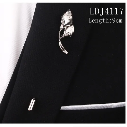 LDJ4117 Новая Серебристая булавка для одежды для Для мужчин Для женщин классический метр Зажимы для галстука Сплав Зажим для галстука костюмы булавка для галстука, воротника с украшением в виде кристаллов Бизнес Corbatas - Окраска металла: LDJ4117