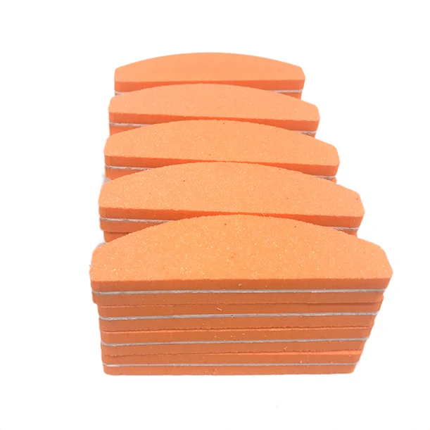 Orange Новинка, 5 шт./лот, цветная Лунная пилочка для ногтей, буферный блок полировки ногтей, маникюрный лак, шлифовальный 100/180, губка, Nagel Vijl, мини пилки для ногтей - Цвет: Orange