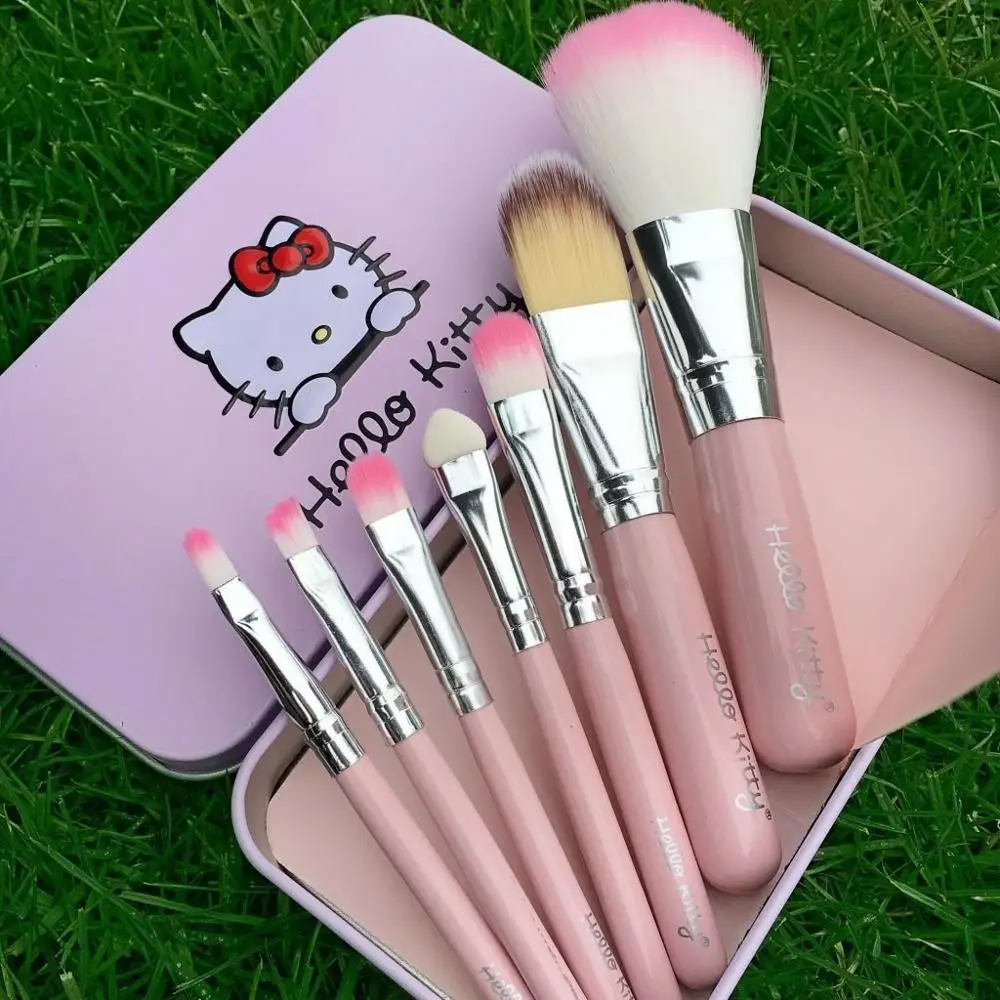 7 шт./компл. рисунок «Hello Kitty» KT прекрасный мультфильм розовый макияж кисти упаковочной коробки yey-7bB - Цвет: Pink