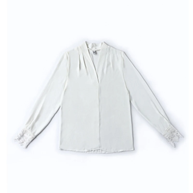 Женская черная белая шифоновая винтажная блуза из органической кожи кружевная