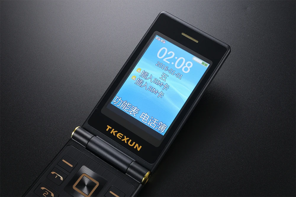 Tkexun разблокировка флип 3g WCDMA сенсорный дисплей Senior мобильный телефон SOS Быстрый вызов большой русский ключ тонкий легко работает для пожилых людей