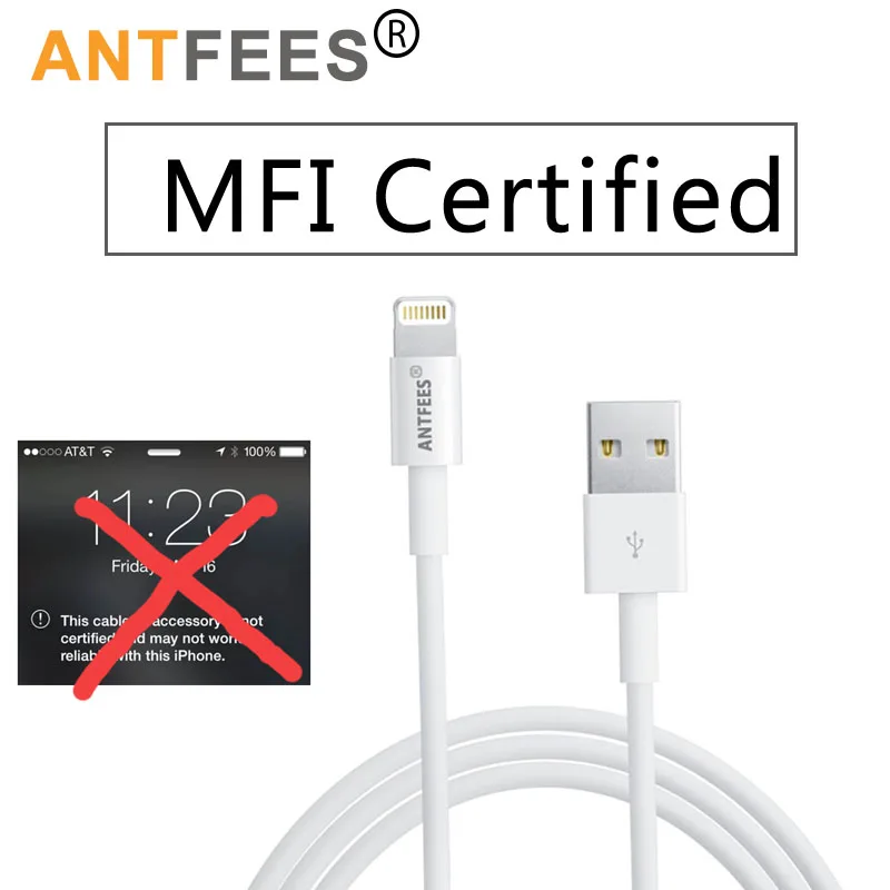 [Сертифицировано MFI] 8 Pin 2.4A быстрое зарядное устройство USB кабель для передачи