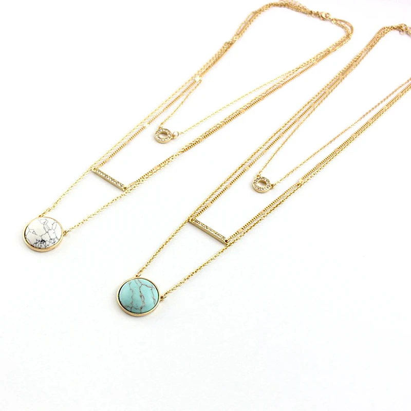 Ожерелье Szelam с подвеской из натурального камня многослойный хрусталь белый