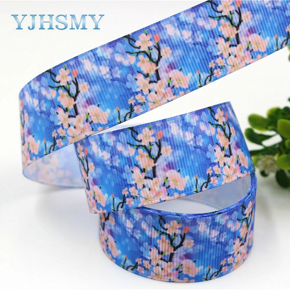YJHSMY D 171208 399 10 ярдов 25 мм цветы напечатаны grosgrain ленты DIY ручной работы аксессуары