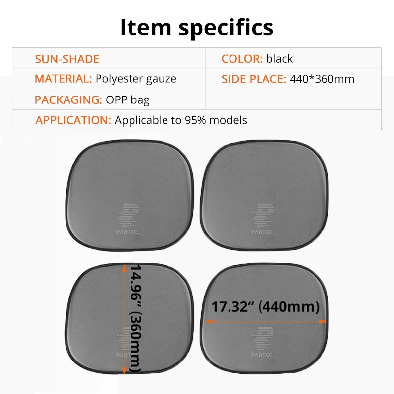 Partol черные марлевые портативные автомобильные окна солнцезащитный козырек