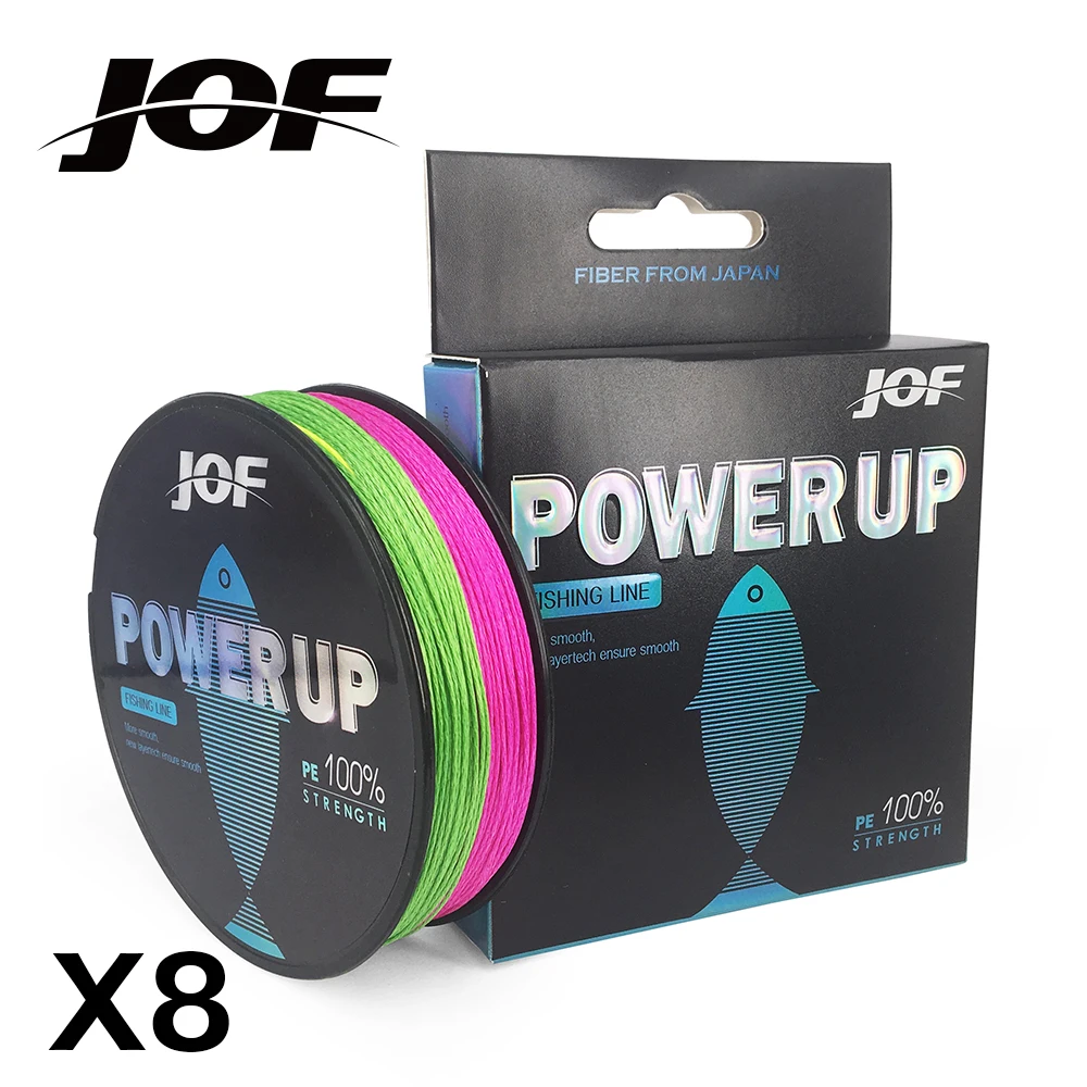 JOF POWER UP 150 м леска 20 100 фунтов супер прочная плетеная 8 нитей мультифиламентная