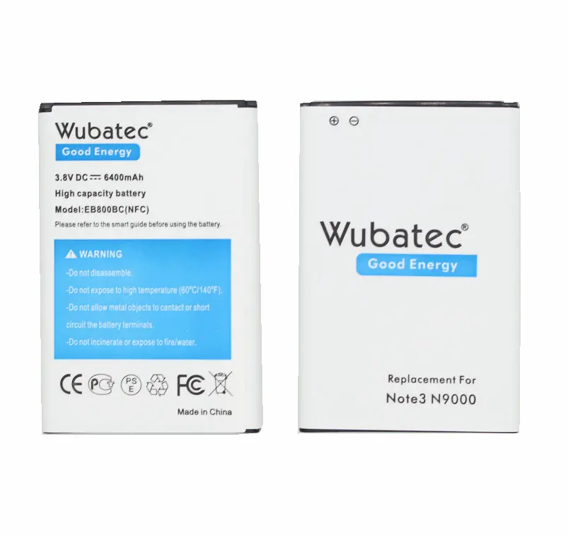 Wubatec 3 шт. Note NFC Расширенный аккумулятор 6400 мАч для Samsung Galaxy Note3 N9000 N9002 N9005 N9006 N900A N900V