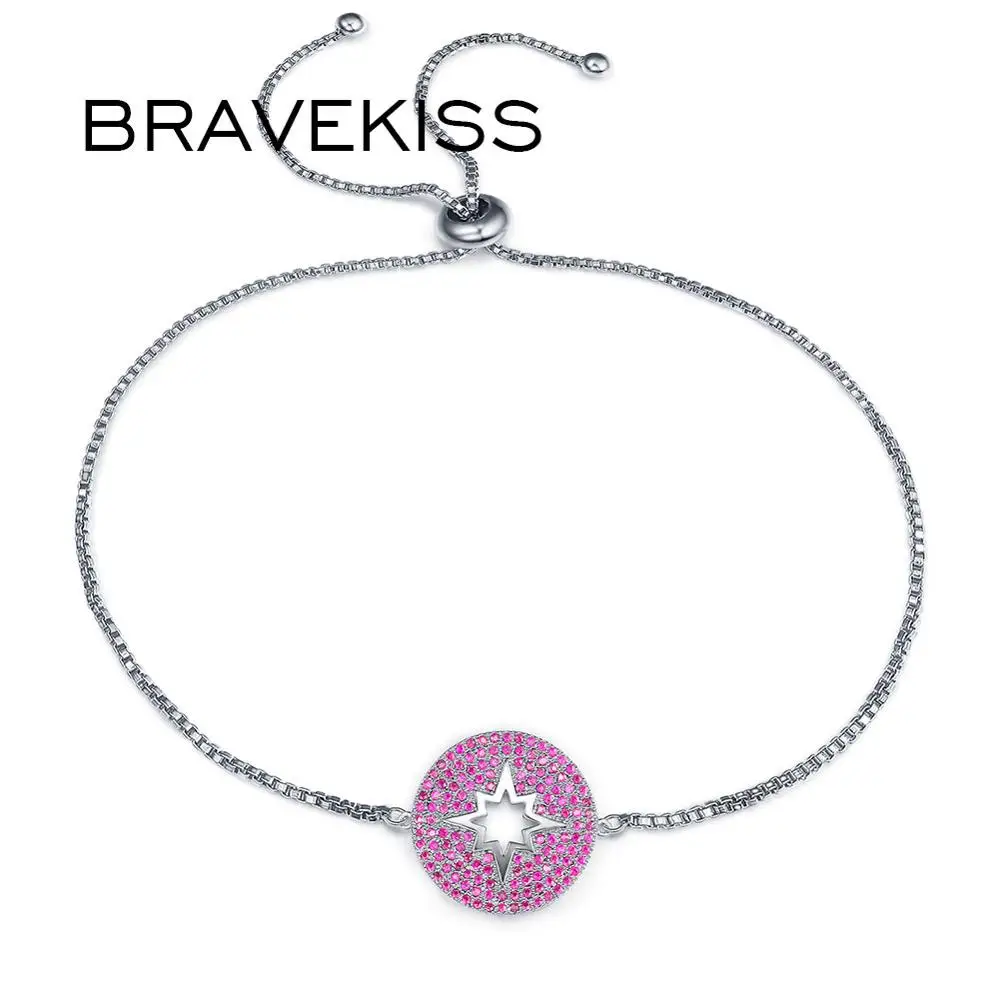 BRAVEKISS винтажный Шарм Круглый Красный австрийский ящик цепь горный хрусталь