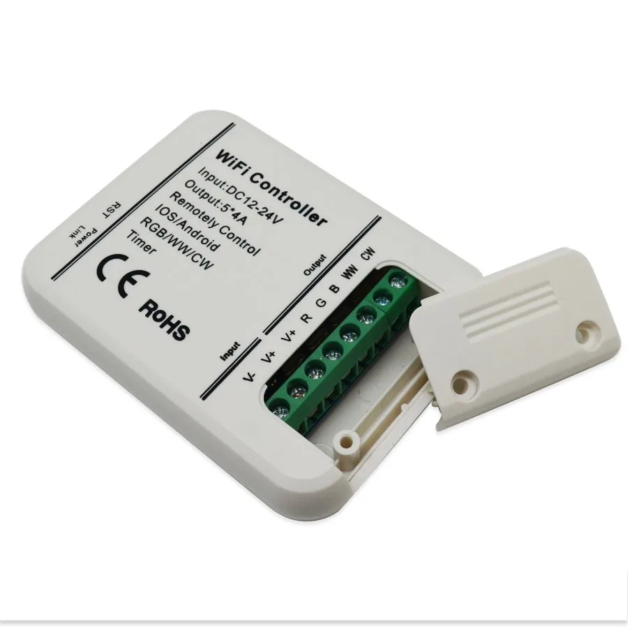 DC12-24V Wifi светодиодный пульт управления 16 миллионов цветов 5 каналы RGB/WW/CW смартфон управление музыкой и таймером контроллер режима