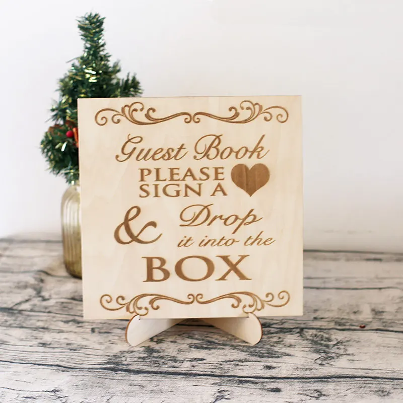 Деревянная Свадебная пара Гостевая книга розовый Drop Box романтическая box гостевая