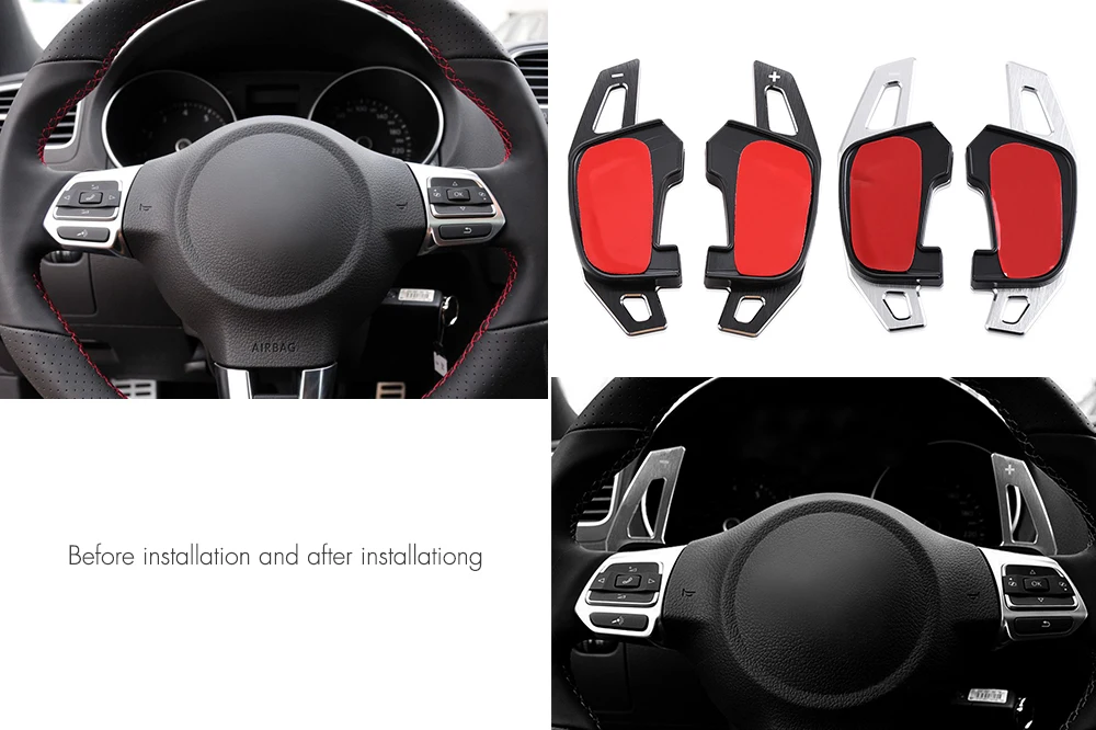 Black Metal Paddle Shift Shifter Extension For VW Volkswagen Golf GTI MK7/GOLF R GTD MK7/GTE MK7 Scirocco 2016 | Автомобили и