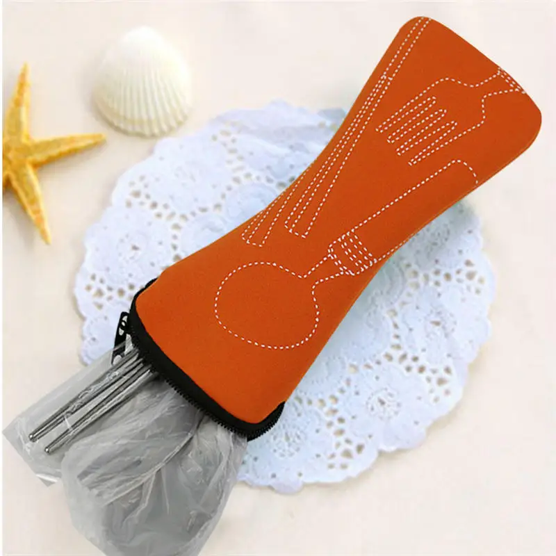 New and high quality 3in1 Stainless Steel Spoon fork chosticks Cutlery Set Portable Camping Bag Picnic travel students ect. @C | Дом и сад